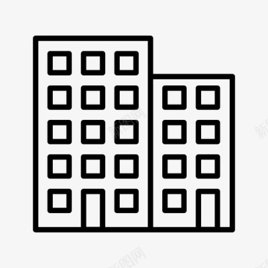 城市景观公寓住宅图标图标