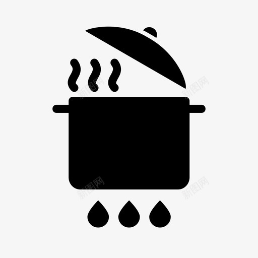 平底锅煮沸器烹饪图标svg_新图网 https://ixintu.com 厨房 套装 平底锅 烹饪 煮沸