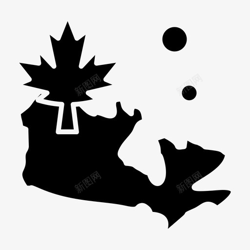 地图加拿大叶图标svg_新图网 https://ixintu.com 加拿大 地图 字形 实心