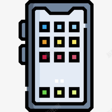 智能手机杂项59线性颜色图标图标