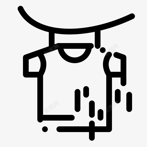 衣服晾干衬衫图标svg_新图网 https://ixintu.com 卫生 常规 晾干 虚线 衣服 衬衫