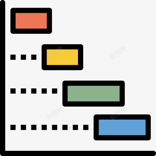 工作流程图表和图表4线颜色图标svg_新图网 https://ixintu.com 图表和图表4 工作流程 线颜色