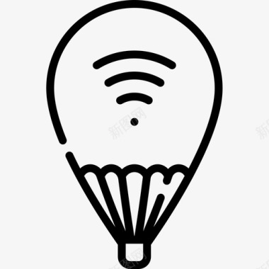 热气球互联网技术19线性图标图标