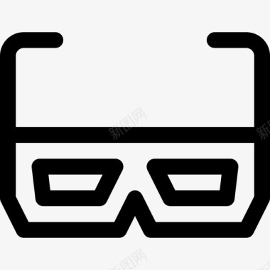 3d眼镜显示6线性图标图标