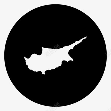 塞浦路斯地图国家岛屿图标图标