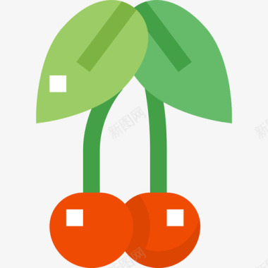樱桃蔬菜和水果2扁平图标图标