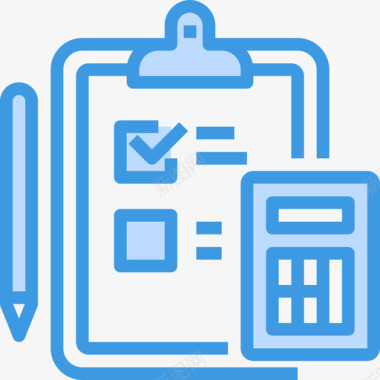 检查表业务概念7蓝色图标图标