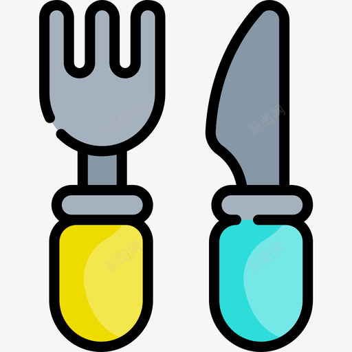 餐具外卖26线性颜色图标svg_新图网 https://ixintu.com 外卖 线性 颜色 餐具