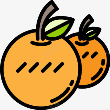 橙色街头食品线性颜色图标图标