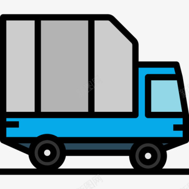卡车运输122线性颜色图标图标