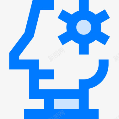 机器人人工智能36蓝色图标图标