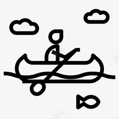 独木舟冒险36直线型图标图标