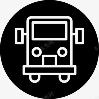 公共汽车交通工具教育徽章图标图标