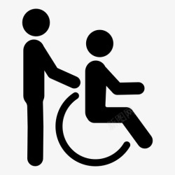 伤残轮椅护理伤残图标高清图片