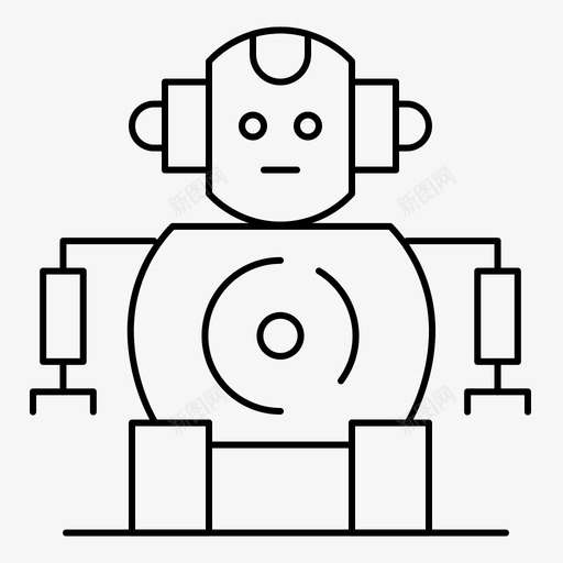 数控机器人技术图标svg_新图网 https://ixintu.com 技术 数控 机器人 细线