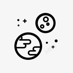 教育技术地月天文学太空图标高清图片