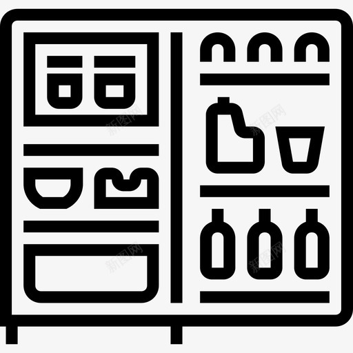 冰箱厨房和炊具轮廓图标svg_新图网 https://ixintu.com 冰箱 厨房和炊具 轮廓