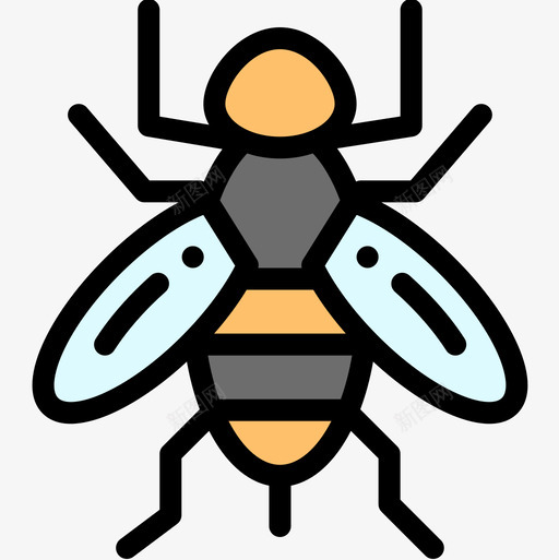蜜蜂昆虫12线状颜色图标svg_新图网 https://ixintu.com 昆虫 线状 蜜蜂 颜色
