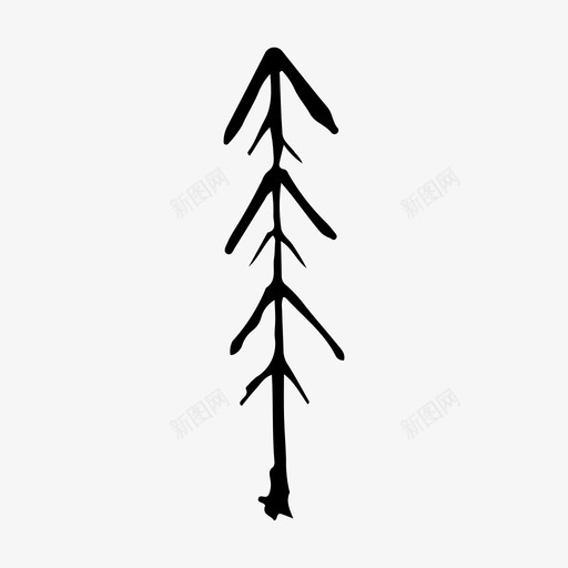 树涂鸦森林图标svg_新图网 https://ixintu.com 手绘 森林 涂鸦 素描 自然