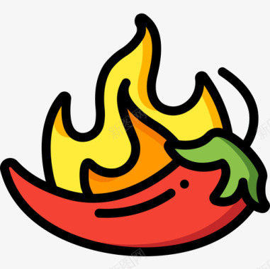 辣椒南美洲4线形颜色图标图标