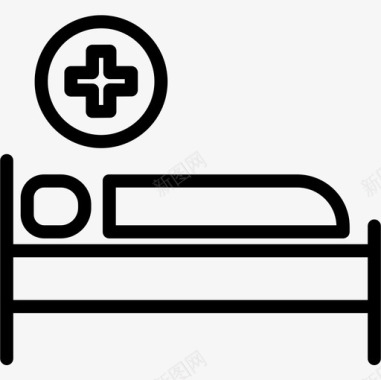 床位医用154直线型图标图标