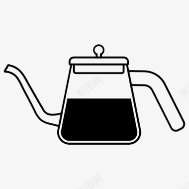 水壶咖啡师酿造图标图标