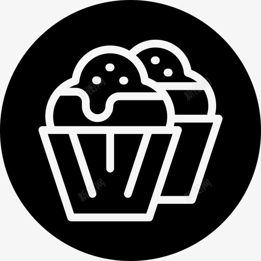纸杯蛋糕食物洒图标svg_新图网 https://ixintu.com 徽章 甜食 纸杯 蛋糕 食品 食物