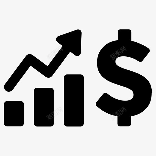 财务收益增长图标svg_新图网 https://ixintu.com 分析图表报告图表统计和数据 利润 增长 收益 财务