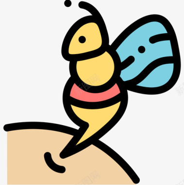 蜜蜂替代医学17线性颜色图标图标