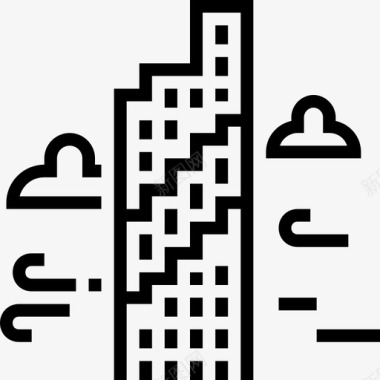 塔楼曼谷标志和地标轮廓图标图标