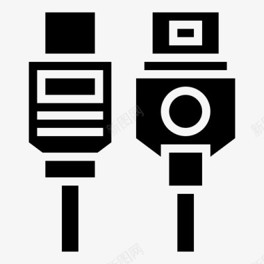电缆连接器类型4字形图标图标