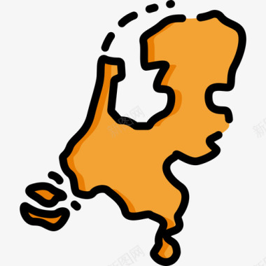 荷兰荷兰11线性颜色图标图标