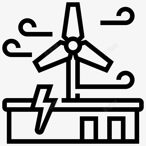 风力发电全球变暖4线性图标svg_新图网 https://ixintu.com 全球变暖4 线性 风力发电