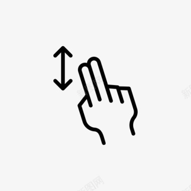 双刷触摸手势5线性图标图标