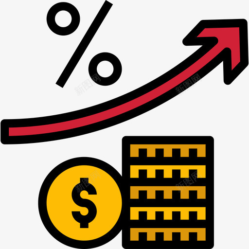 利息投资46线性颜色图标svg_新图网 https://ixintu.com 利息 投资46 线性颜色