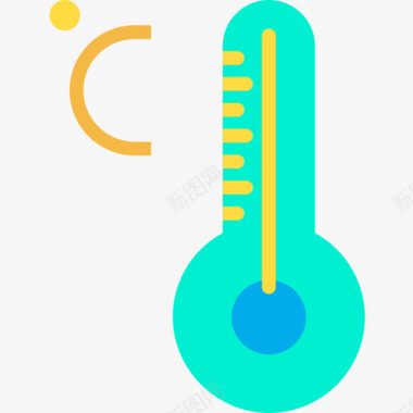 温度计天气190扁平图标图标