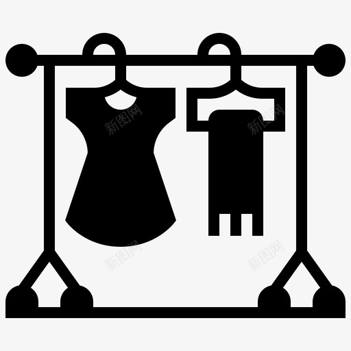 服装时装衣架图标svg_新图网 https://ixintu.com 时装 服装 衣架 衬衫 视频产品符号