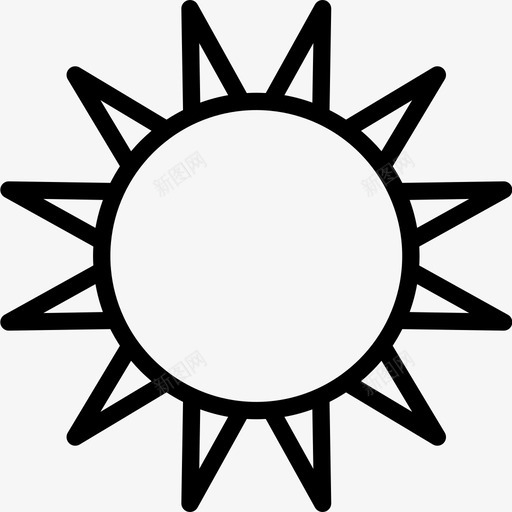 太阳天气188线性图标svg_新图网 https://ixintu.com 天气 太阳 线性