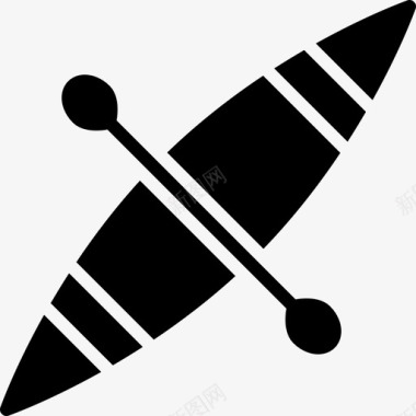 皮艇划船独木舟图标图标