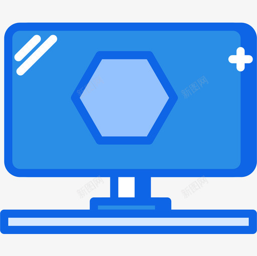 30界面蓝色显示器图标svg_新图网 https://ixintu.com 30界面 蓝色显示器