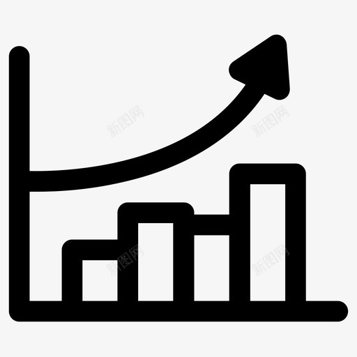 增长趋势收益图标svg_新图网 https://ixintu.com 分析图表报告图表统计和数据 增长 增长率 收益 趋势