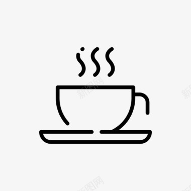 热咖啡饮料19线性图标图标