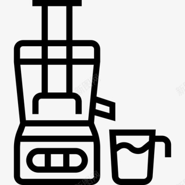 榨汁机厨房和炊具轮廓图标图标