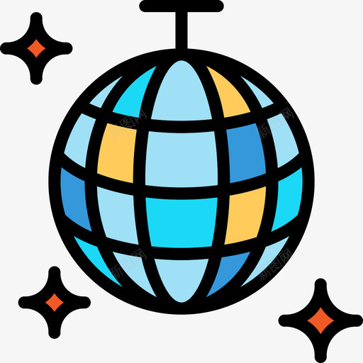 镜子球庆祝派对4线性颜色图标svg_新图网 https://ixintu.com 庆祝 派对 线性 镜子 颜色