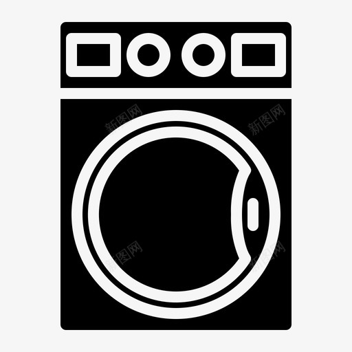洗衣机家电图标svg_新图网 https://ixintu.com 坚固 家具 家居 家用 家电 房间 洗衣机 电器设备 设计