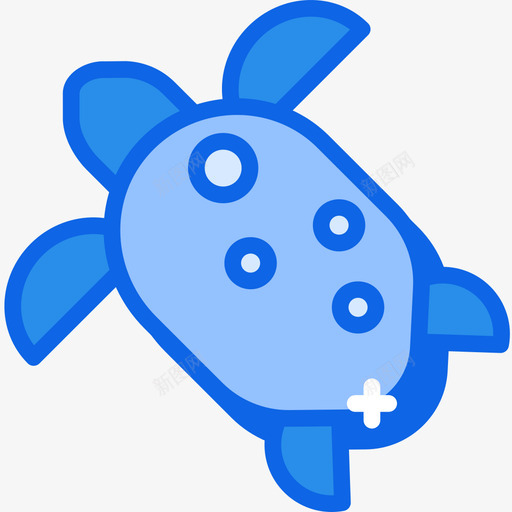 海龟海边4蓝色图标svg_新图网 https://ixintu.com 海边 海龟 蓝色