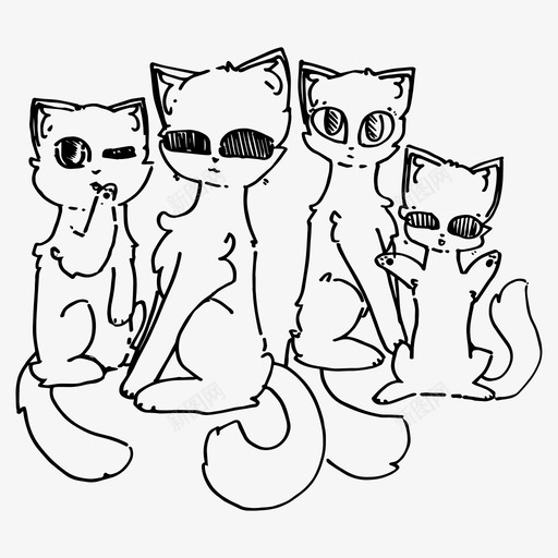 小猫猫家人图标svg_新图网 https://ixintu.com 家人 小猫