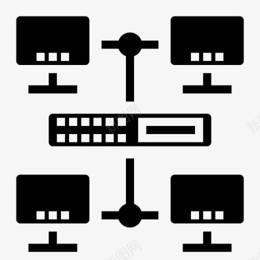 网络计算机和网络5填充图标图标