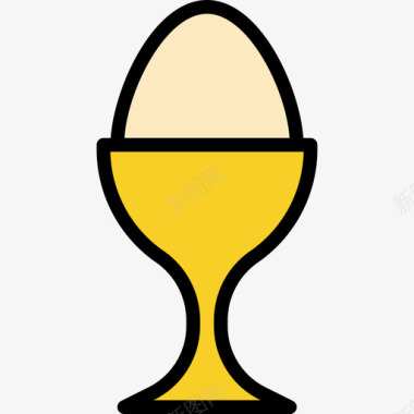 鸡蛋食物125线性颜色图标图标