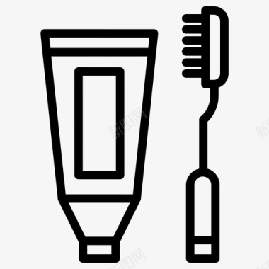 牙膏浴室32线性图标图标